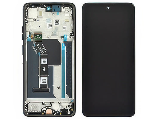 Lcd + Touch Screen + Frame + Tasti Laterali Nero Oyster per Motorola Moto G56 5G