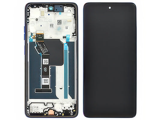 Lcd + Touch Screen + Frame + Tasti Laterali Dazzling Blu per Motorola Moto G56 5G