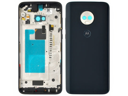 Cover Batteria + Frame + Lettore Impronta + Tasti Laterali Deep Indigo per Motorola Moto G7 Plus