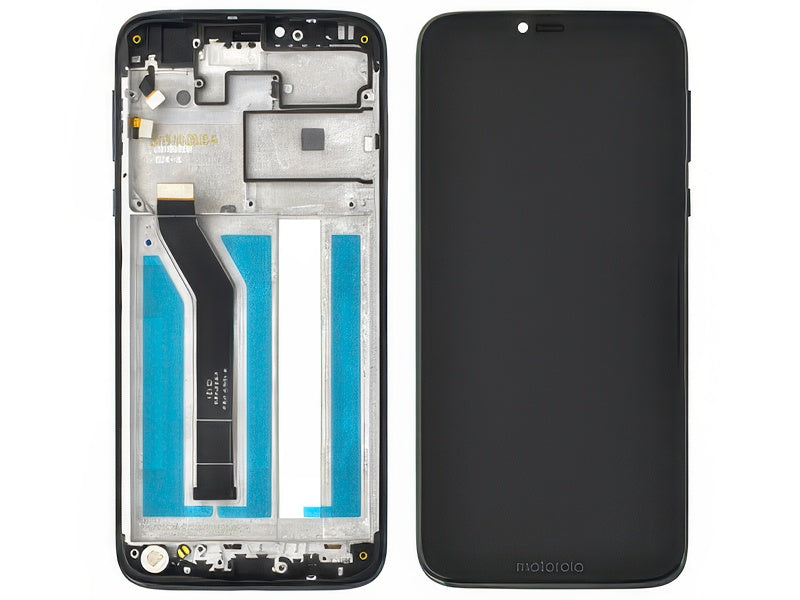 Lcd + Touch Screen + Frame + Tasti Laterali Ceramic Black per Motorola Moto G7 Power