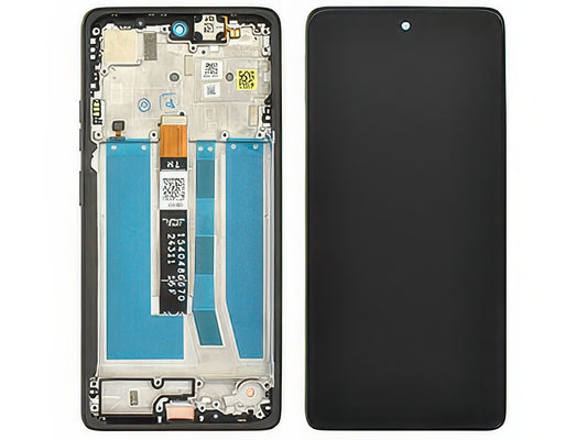 Lcd + Touch Screen + Frame + Tasti Laterali Charcoal Grigio per Motorola Moto G75 5G