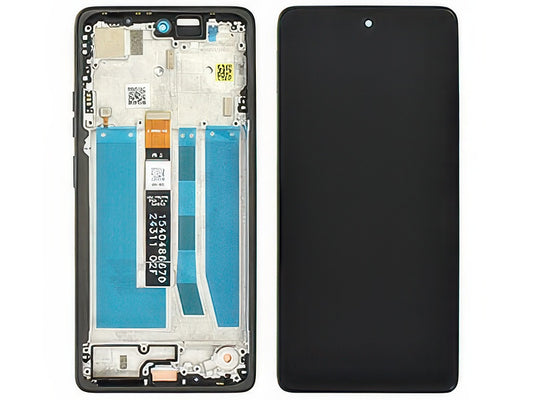 Lcd + Touch Screen + Frame Charcoal Grigio per Motorola Moto G75 5G