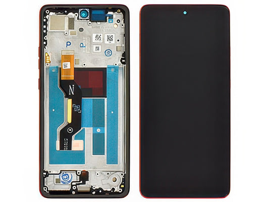 Lcd + Touch Screen + Frame + Tasti Laterali Chrysanthemum per Motorola Moto G86 5G