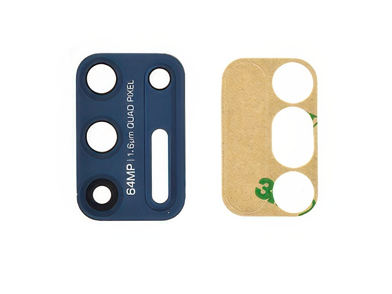 Vetrino Camera Posteriore + Adesivo Navy Blu per Motorola Moto G9 Plus