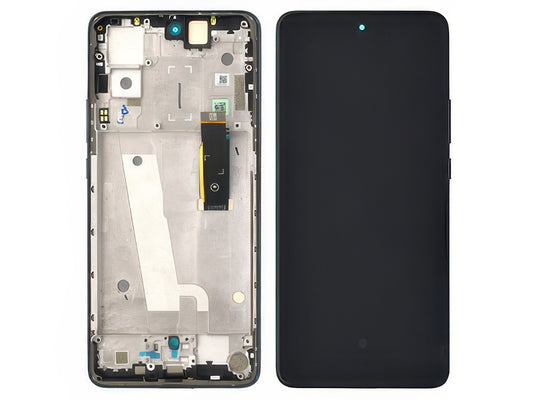 Lcd + Touch Screen + Frame + Tasti Laterali Meteor Grigio per Motorola Edge 30