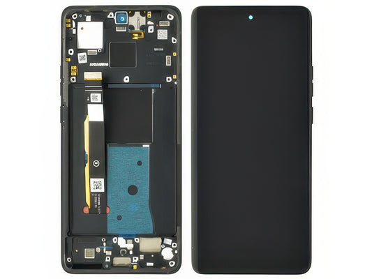 Lcd + Touch Screen + Frame + Tasti Laterali + Altoparlante Eclipse Nero per Motorola Edge 40