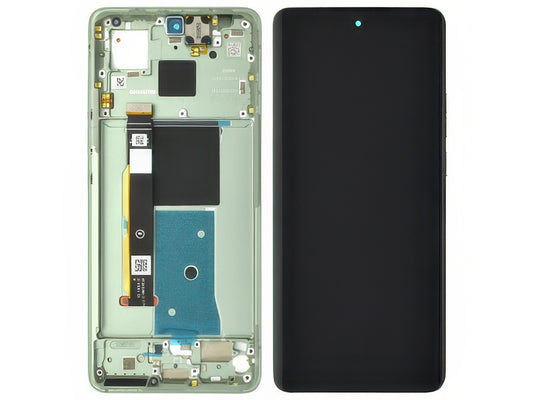 Lcd + Touch Screen + Frame + Tasti Laterali + Altoparlante Nebula Verde per Motorola Edge 40