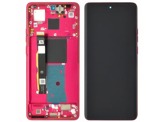 Lcd + Touch Screen + Frame + Tasti Laterali + Altoparlante Rosso per Motorola Edge 40