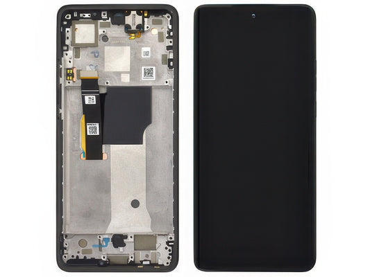 Lcd + Touch Screen + Frame + Tasti Laterali + Altoparlante Nero Beauty per Motorola Edge 40 Neo