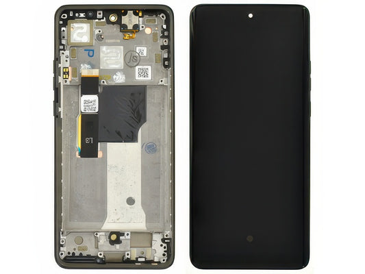 Lcd + Touch Screen + Frame + Tasti Laterali Nero Beauty per Motorola Edge 40 Neo
