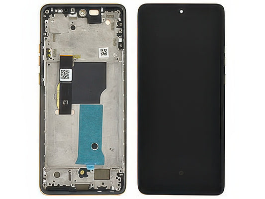 Lcd + Touch Screen + Frame + Tasti Laterali Peach Fuzz per Motorola Edge 40 Neo