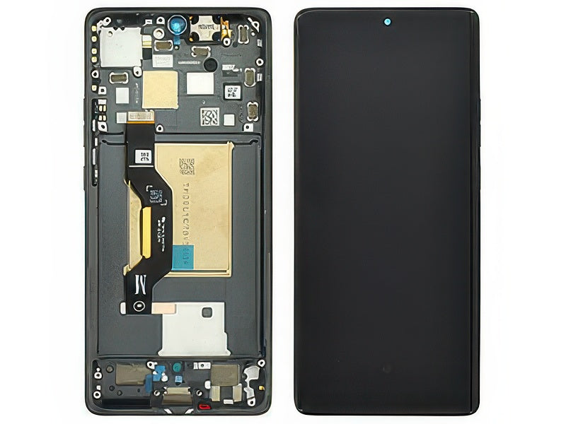 Lcd + Touch Screen + Frame + Tasti Laterali Koala Grigio per Motorola Edge 50 5G