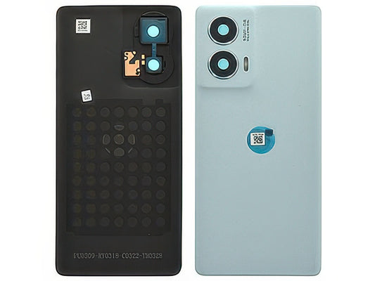 Cover Batteria + Vetrino Camere Marshmallow Blu per Motorola Edge 50 Fusion
