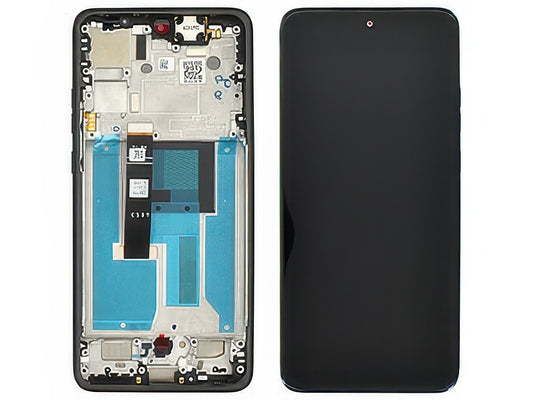 Lcd + Touch Screen + Frame + Tasti Laterali Grisaille per Motorola Edge 50 Neo