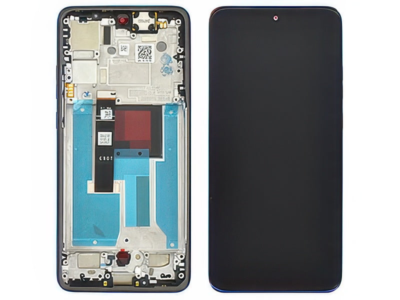 Lcd + Touch Screen + Frame + Tasti Laterali Nautical Blu per Motorola Edge 50 Neo