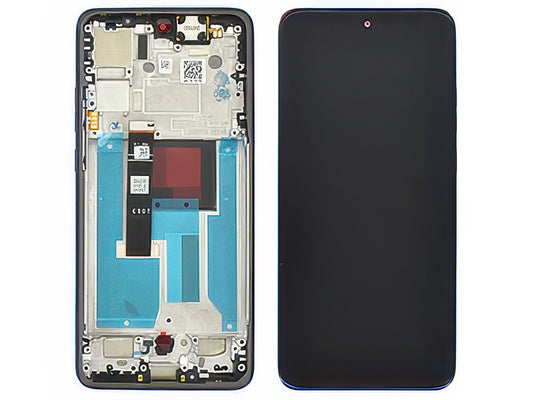 Lcd + Touch Screen + Frame + Tasti Laterali Nautical Blu per Motorola Edge 50 Neo