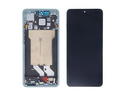 Lcd + Touch Screen + Frame + Tasti Laterali Aqua Grigio per Motorola Edge 70 Max 5G