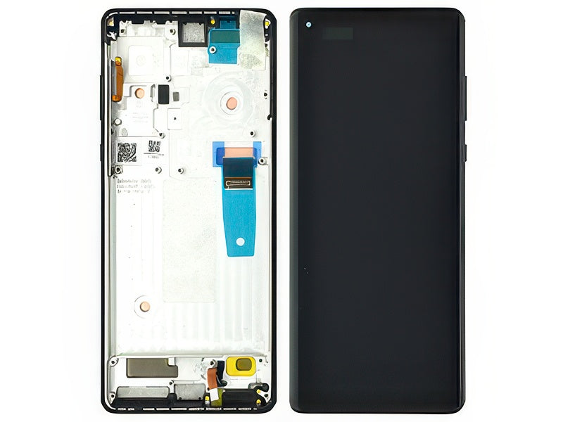 Lcd + Touch Screen + Frame + Tasti Laterali Thunder Grigio per Motorola Edge+