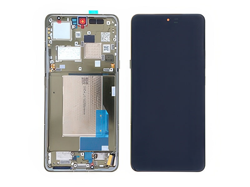 Lcd + Touch Screen + Frame + Tasti Laterali Martini Olive per Motorola Signature