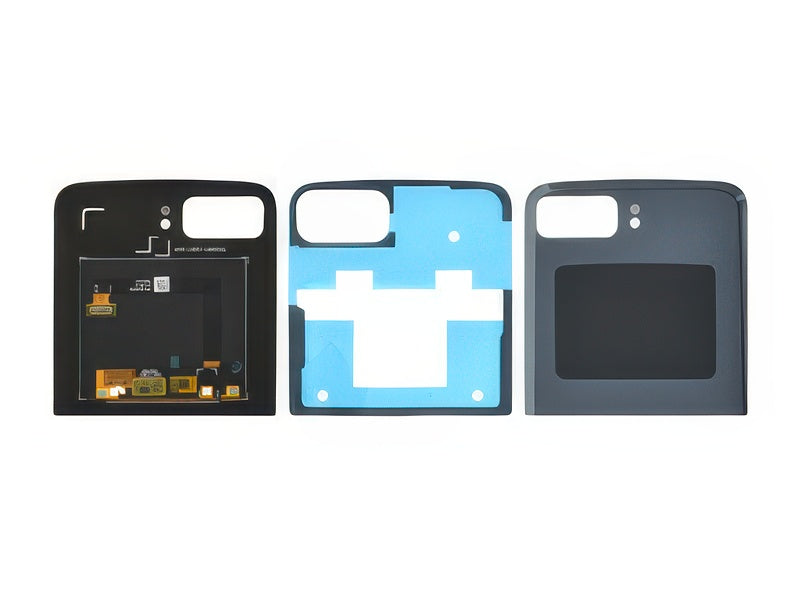 Lcd Esterno + Cover Superiore + Adesivo Satin Nero per Motorola Razr 2022