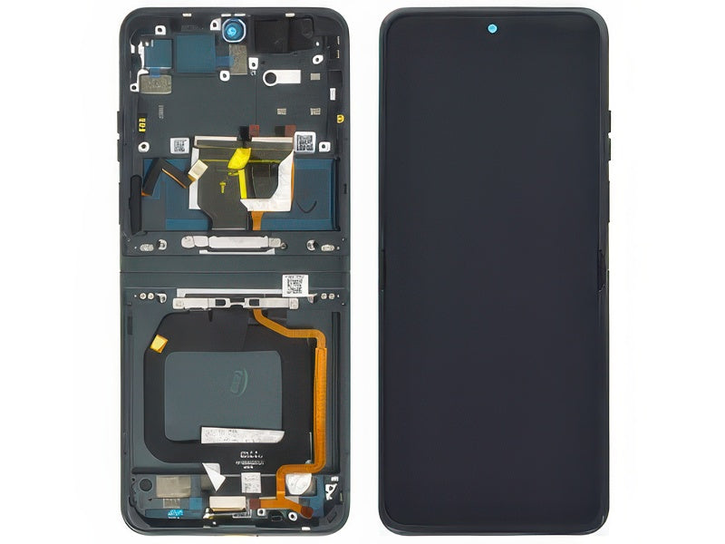 Lcd + Touch Screen + Frame + Tasti Laterali Sage Verde per Motorola Razr 40