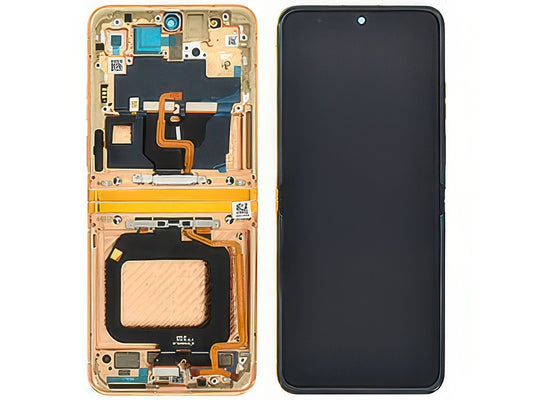 Lcd + Touch Screen + Frame + Tasti Laterali Peach Fuzz per Motorola Razr 40 Ultra
