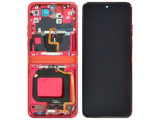 Lcd + Touch Screen + Frame + Tasti Laterali Viva Magenta per Motorola Razr 40 Ultra