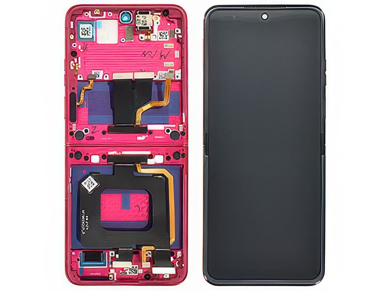 Lcd + Touch Screen + Frame + Tasti Laterali Hot Rosa per Motorola Razr 50 Ultra