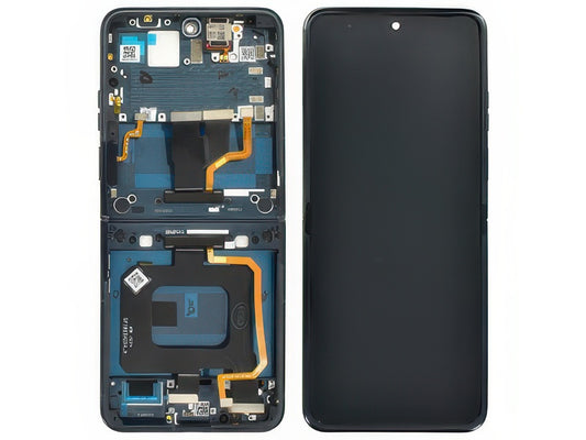Lcd + Touch Screen + Frame + Tasti Laterali Midnight Blu per Motorola Razr 50 Ultra - Originale Service Pack
