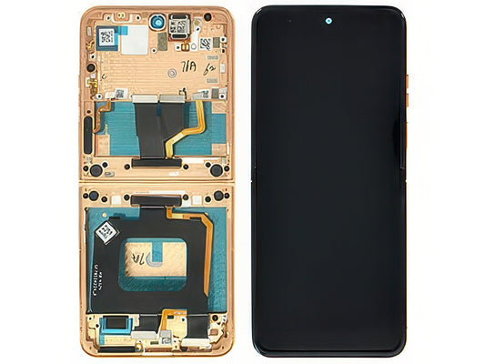 Lcd + Touch Screen + Frame + Tasti Laterali Mocha Mousse per Motorola Razr 50 Ultra