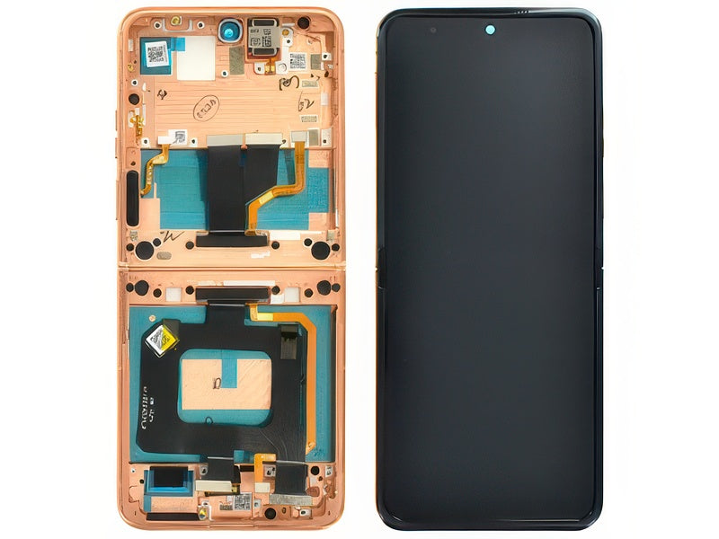 Lcd + Touch Screen + Frame + Tasti Laterali Peach Fuzz per Motorola Razr 50 Ultra