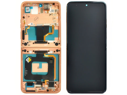Lcd + Touch Screen + Frame + Tasti Laterali Peach Fuzz per Motorola Razr 50 Ultra