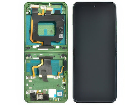 Lcd + Touch Screen + Frame + Tasti Laterali Spring Verde per Motorola Razr 50 Ultra