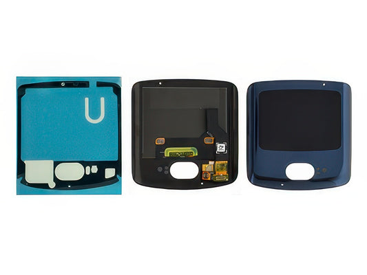Lcd Esterno + Cover Superiore + Adesivo Polished Graphite per Motorola Razr 5G 2020