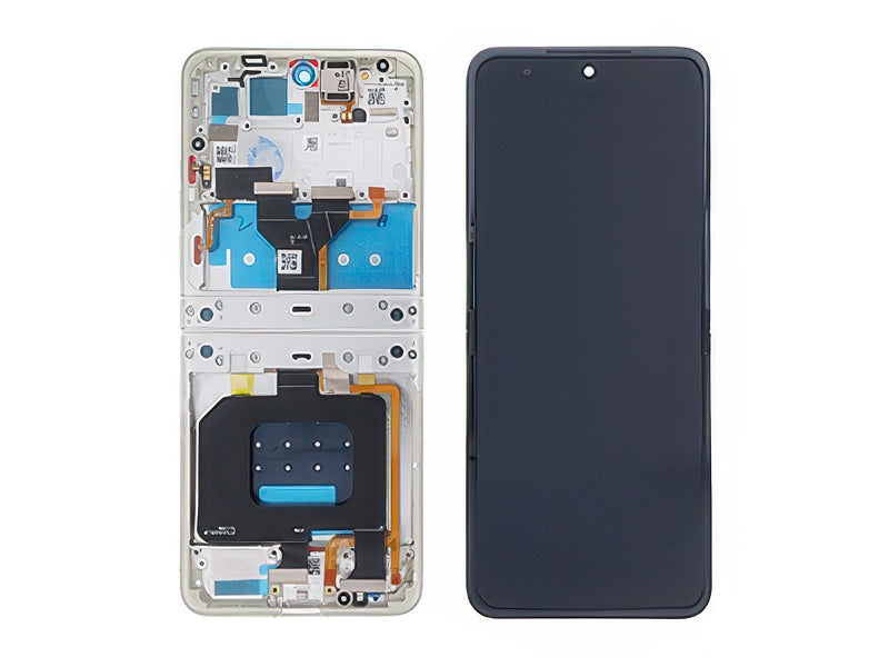 Lcd + Touch Screen + Frame + Tasti Laterali Bright Bianco per Motorola Razr 70