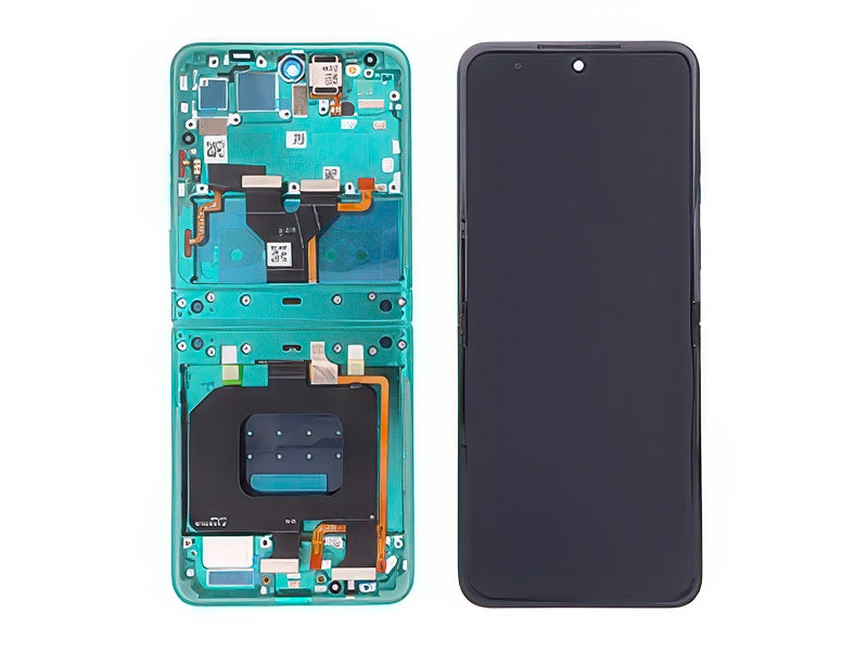 Lcd + Touch Screen + Frame + Tasti Laterali Sporting Verde per Motorola Razr 70