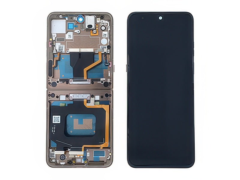 Lcd + Touch Screen + Frame + Tasti Laterali Cocoa per Motorola Razr 70 Ultra