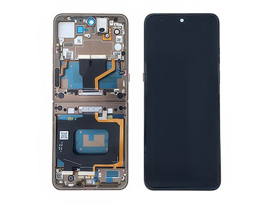 Lcd + Touch Screen + Frame + Tasti Laterali Cocoa per Motorola Razr 70 Ultra