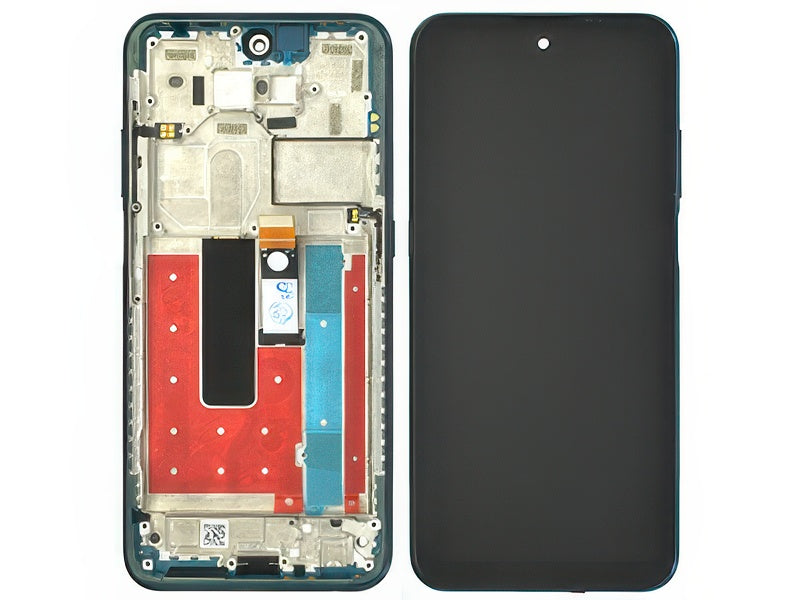 Lcd + Touch Screen + Frame + Tasti Laterali Nordic Blu per Nokia X20