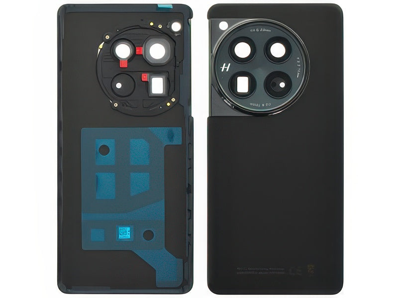 Cover Batteria + Vetrino Camera + Adesivi Silky Nero per OnePlus 12 5G