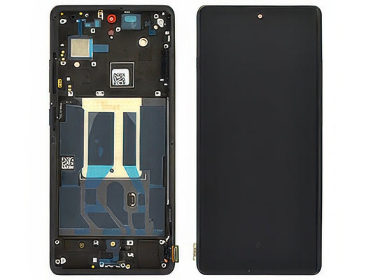 Lcd + Touch Screen + Frame + Tasti Laterali Iron Grigio per OnePlus 12R 5G - Compatibile