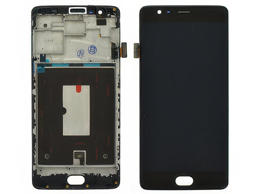 Lcd + Touchscreen + Frame Nero per OnePlus 3