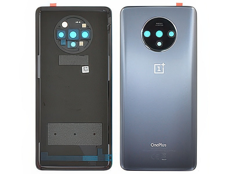 Cover Batteria + Vetrino Camera + Adesivi Frosted Argento per OnePlus 7T