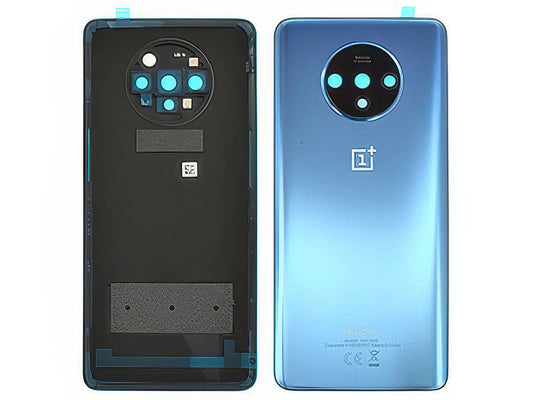 Cover Batteria + Vetrino Camera + Adesivi Glacier Blu per OnePlus 7T