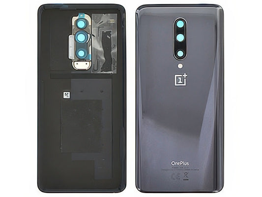 Cover Batteria + Vetrino Camera + Adesivi Mirror Grigio per OnePlus 7 Pro