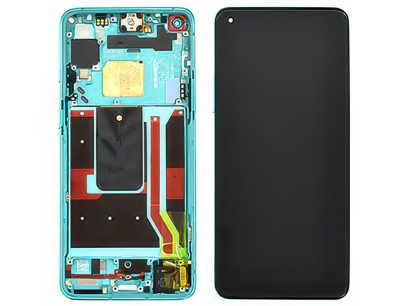 Lcd + Touch Screen + Frame + Tasti Laterali Aquamarine Verde per OnePlus 8T