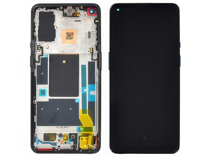Lcd + Touch Screen + Frame + Tasti Laterali Astral Nero per OnePlus 9