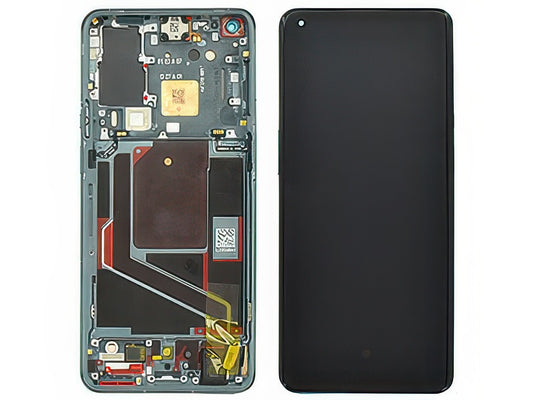 Lcd + Touch Screen + Frame + Tasti Laterali Forest Verde per OnePlus 9 Pro - Originale Service Pack