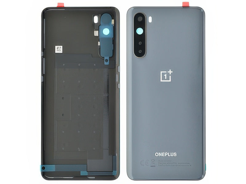Cover Batteria + Vetrino Camera + Adesivi Nero per OnePlus Nord