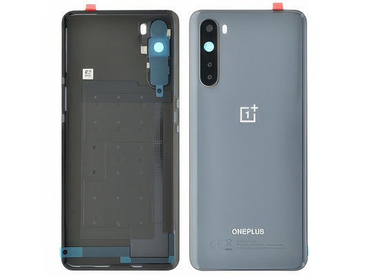 Cover Batteria + Vetrino Camera + Adesivi Nero per OnePlus Nord